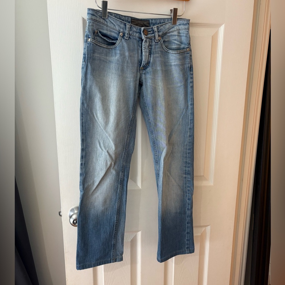 Acne Studios hep light wash denim straight jeans low rise